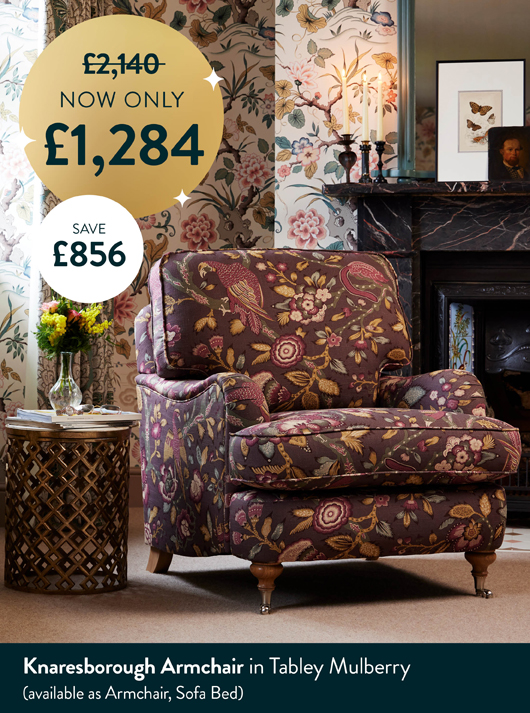 Knaresborough Armchair in Tabley Mulberry