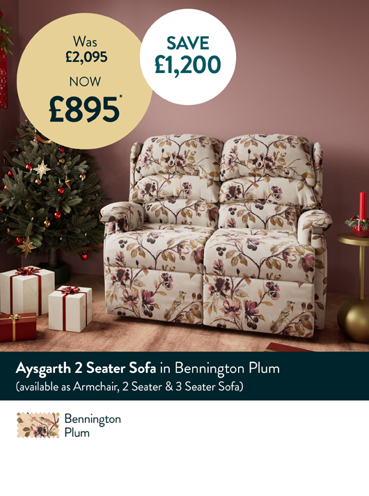 Aysgarth 2 Seater Sofa in Bennington Plum