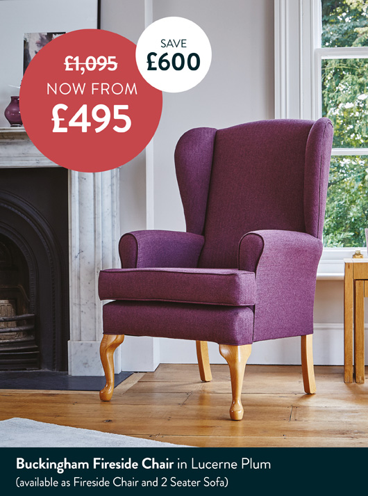 Buckingham Fireside Chair In Lucerne Plum
