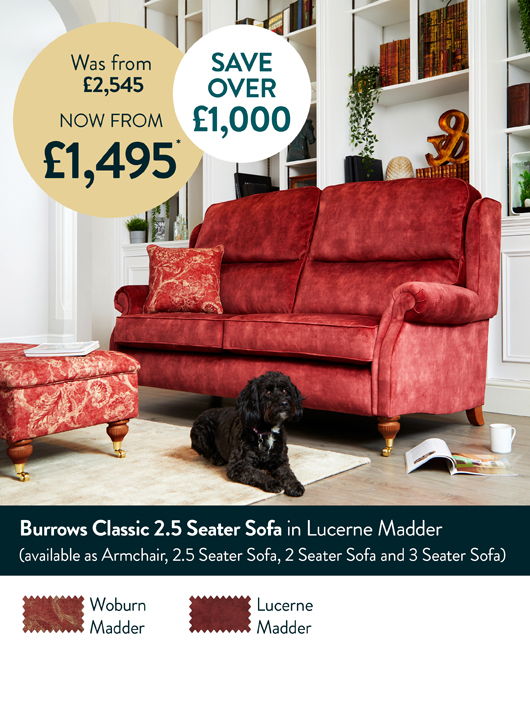 Burrows Classic 2.5 Seater Sofa in Lucerne Madder