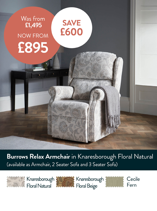 Burrows Relax Armchair in Knaresborough Floral Natural
