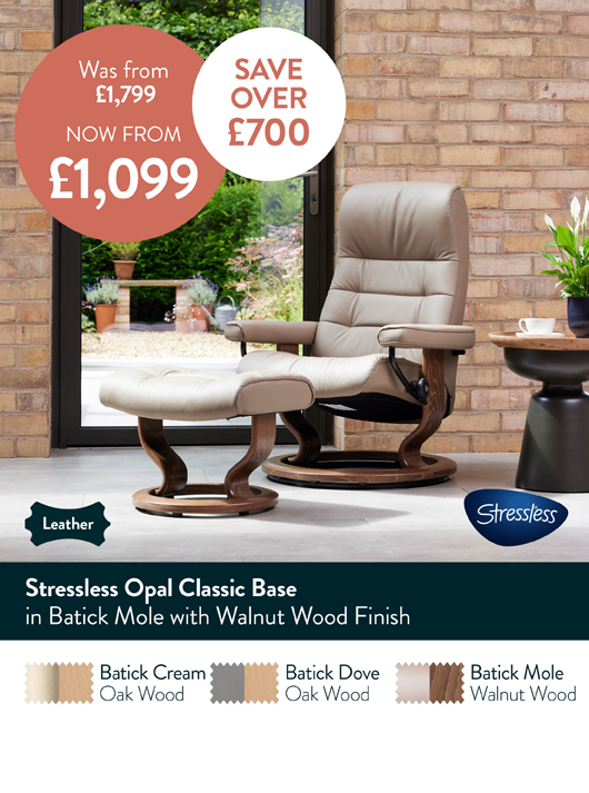 Stressless Opal Classic Base Batick Mole Walnut Wood