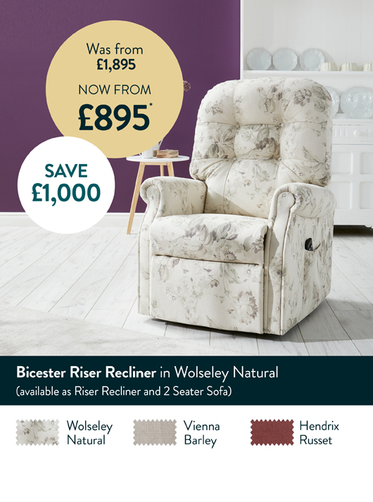 Bicester Riser Recliner in Wolseley Natural