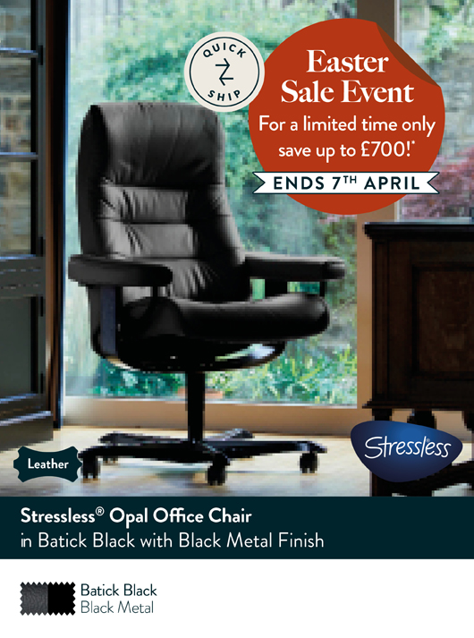 Stressless Opal Office Chair in Batick Black