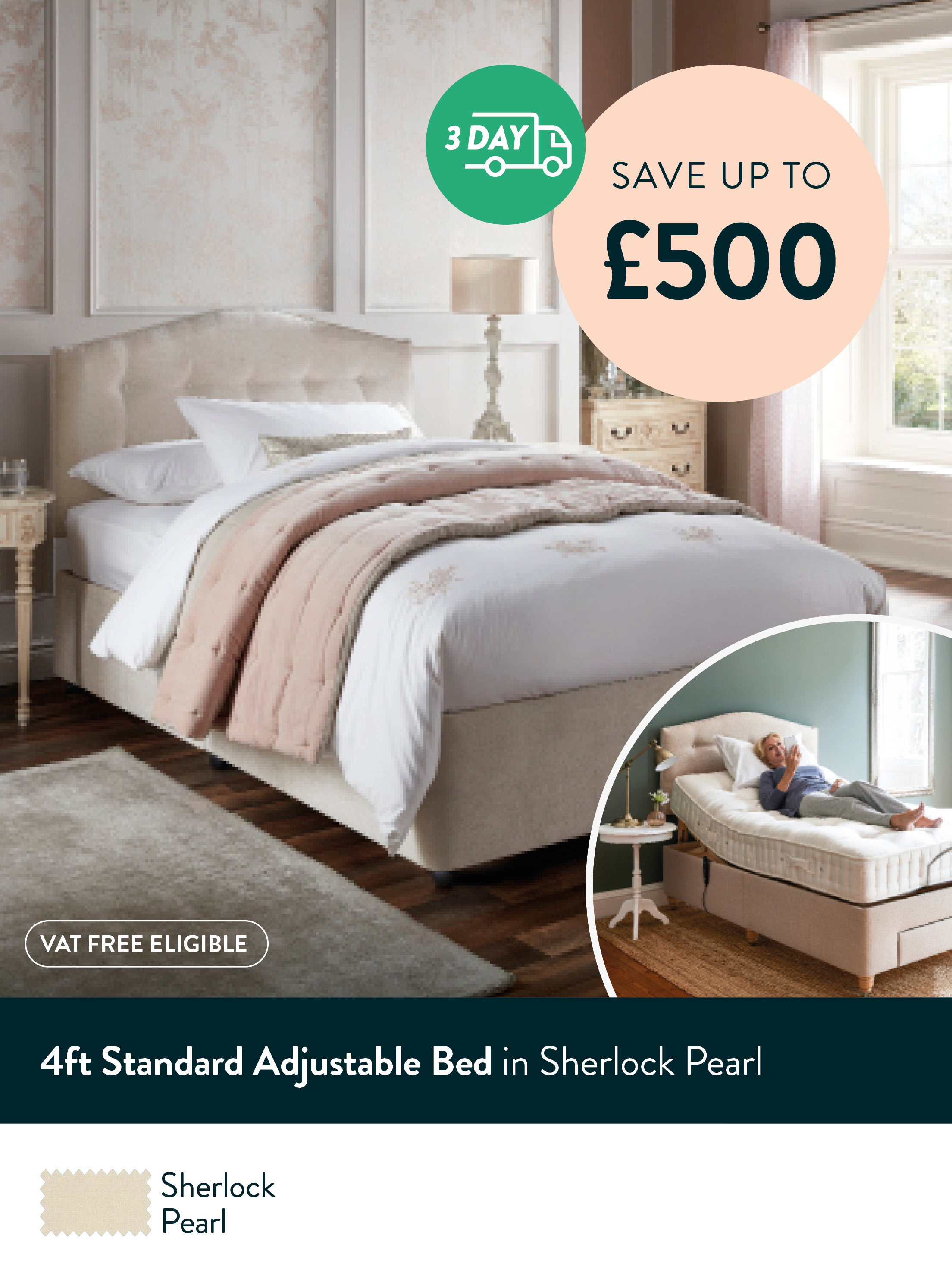 4ft Standard Adjustable Bed