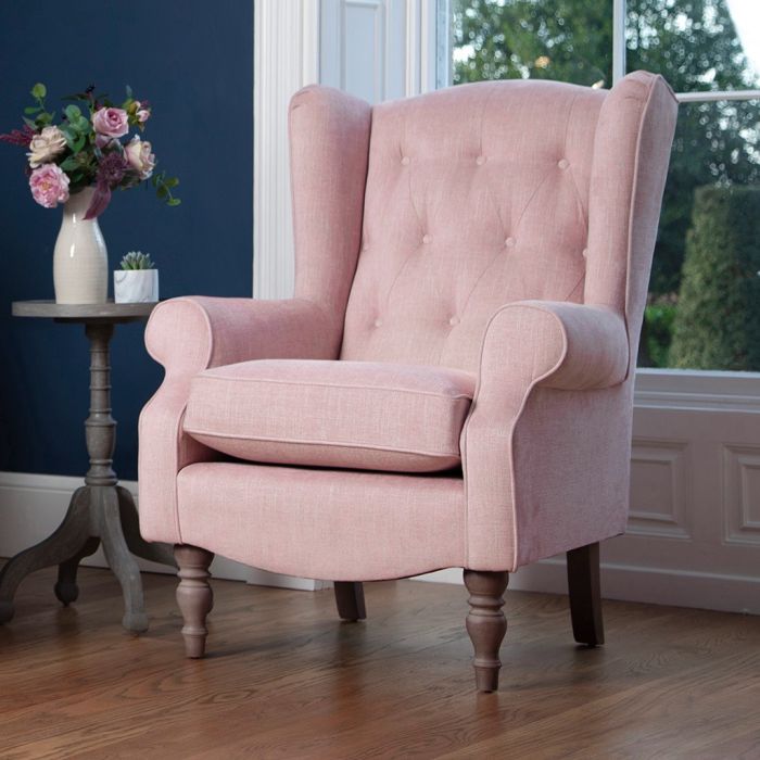 Glenmore Fireside Chair in Blake Blush