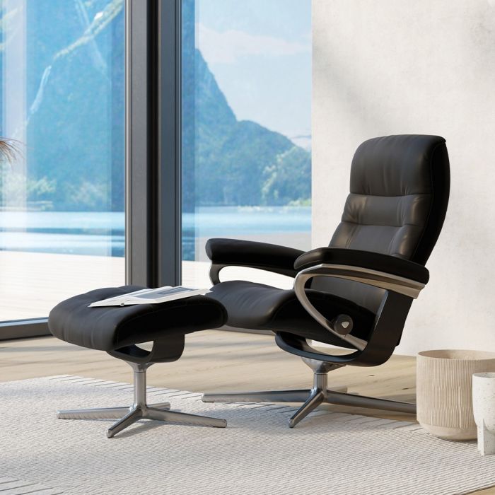 Stressless Opal Cross Recliner in Batick Black