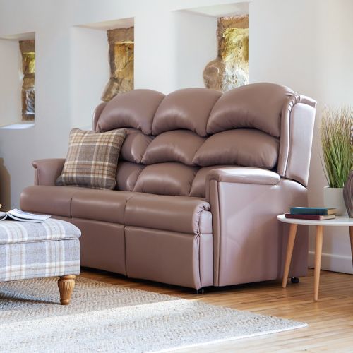 Aysgarth 3 Seater Manual Recline Sofa in Vermont Heather Leather