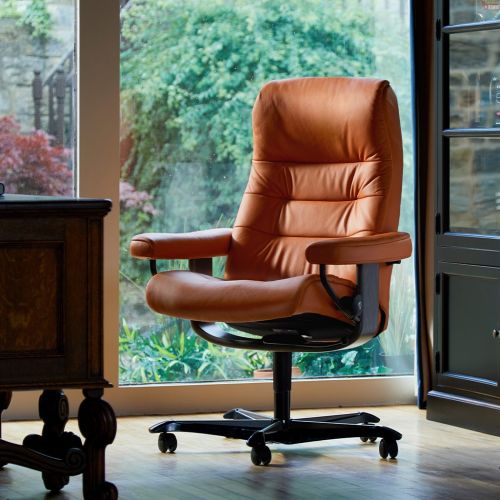 Stressless Opal Office Chair in Paloma New Cognac