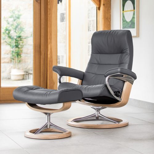 Stressless Opal Signature Recliner in  Paloma Natural Grey