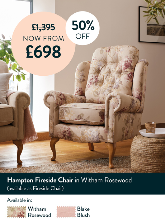 Hampton Fireside Chair in Witham Rosewood