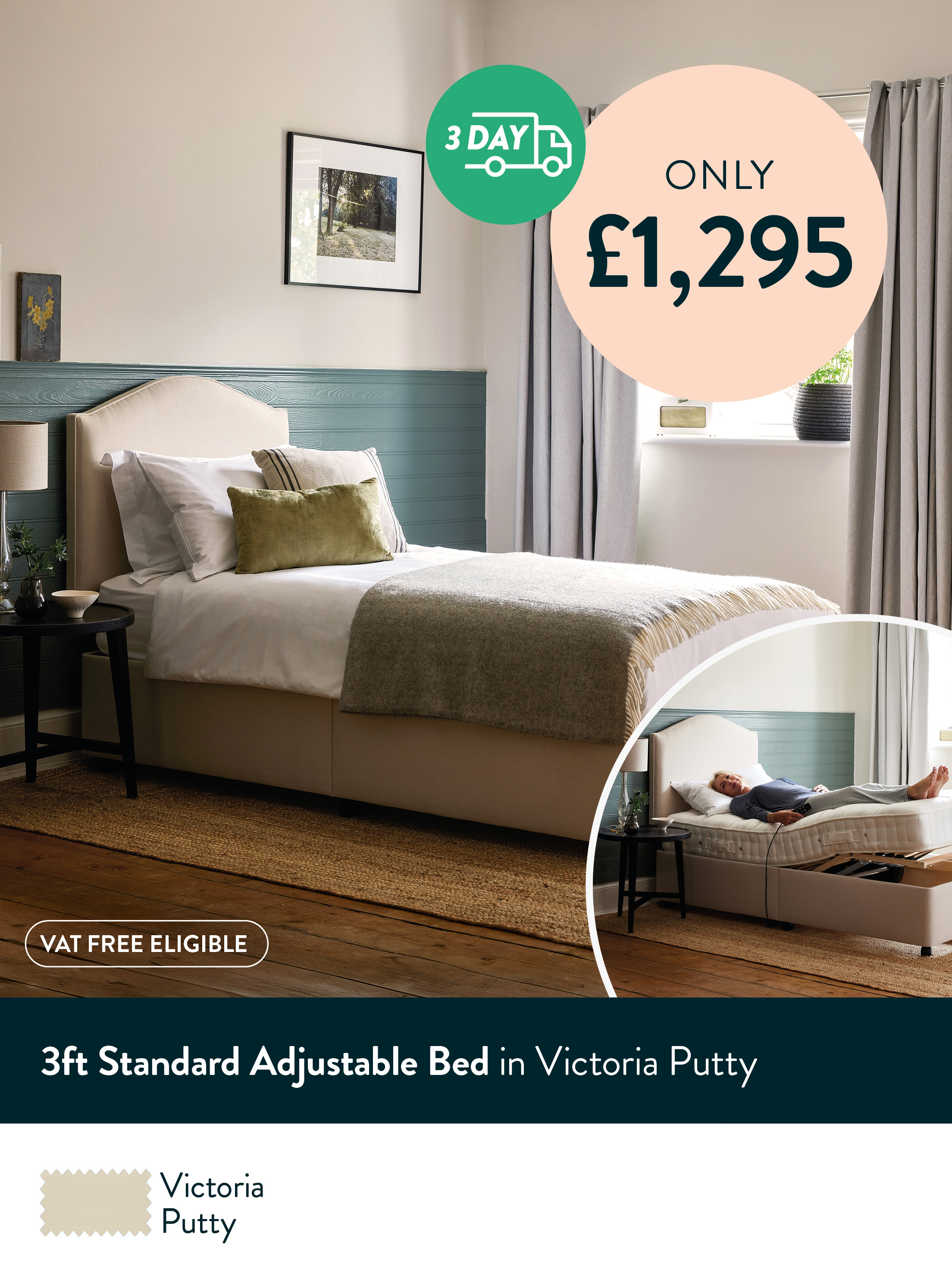 3ft Standard Adjustable Bed