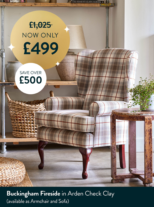 Buckingham Fireside in Arden Check Clay