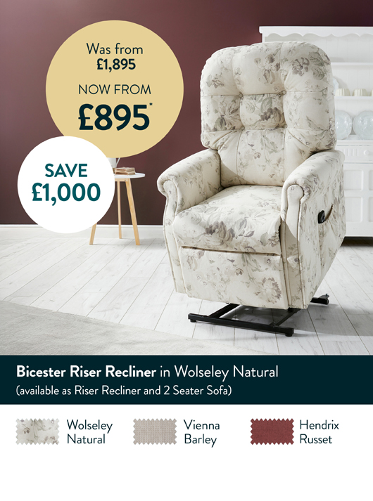 Bicester Riser Recliner in Wolseley Natural