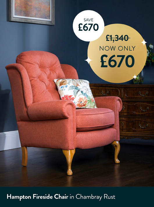 Hampton Fireside Chair in Chambray Rust