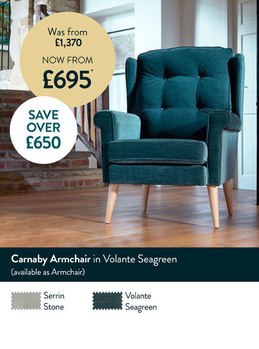 Carnaby Armchair in Volante Seagreen