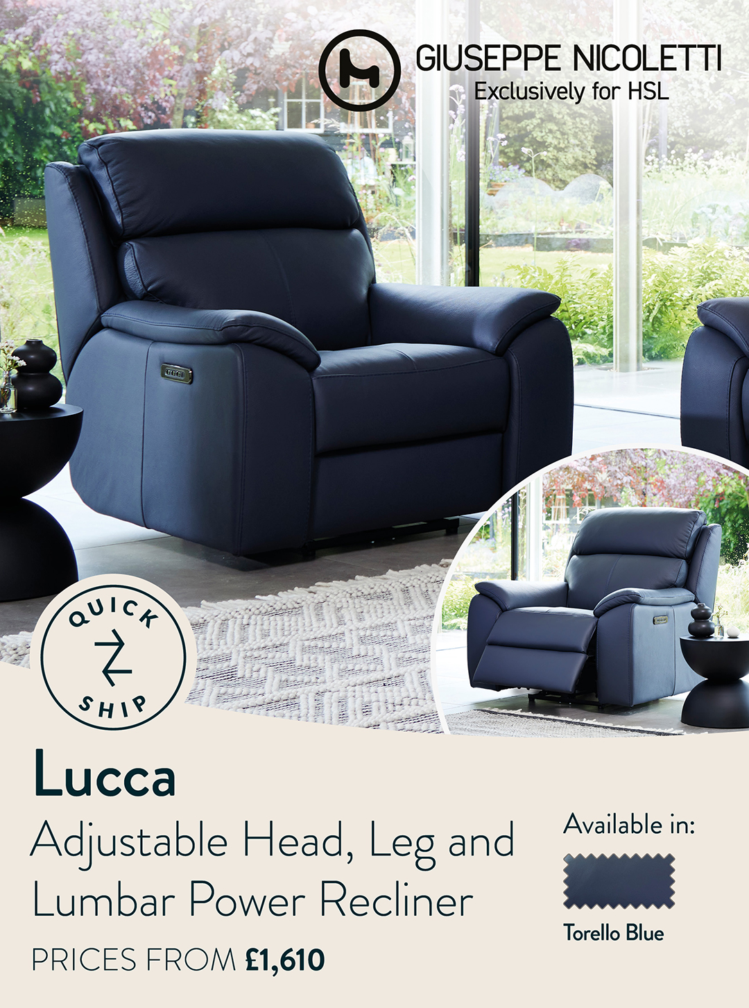 Lucca Dual Motor Power Recliner 