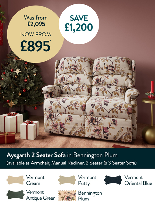 Aysgarth 2 Seater Sofa in Bennington Plum