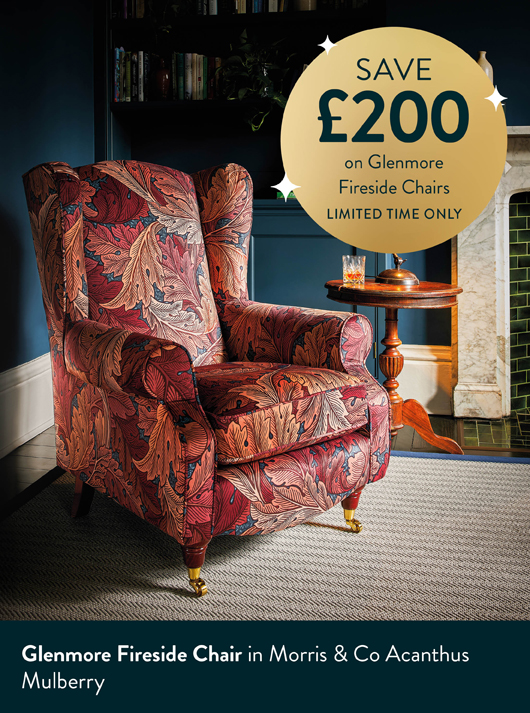 Glenmore Fireside Chair in Morris and Co Acanthus