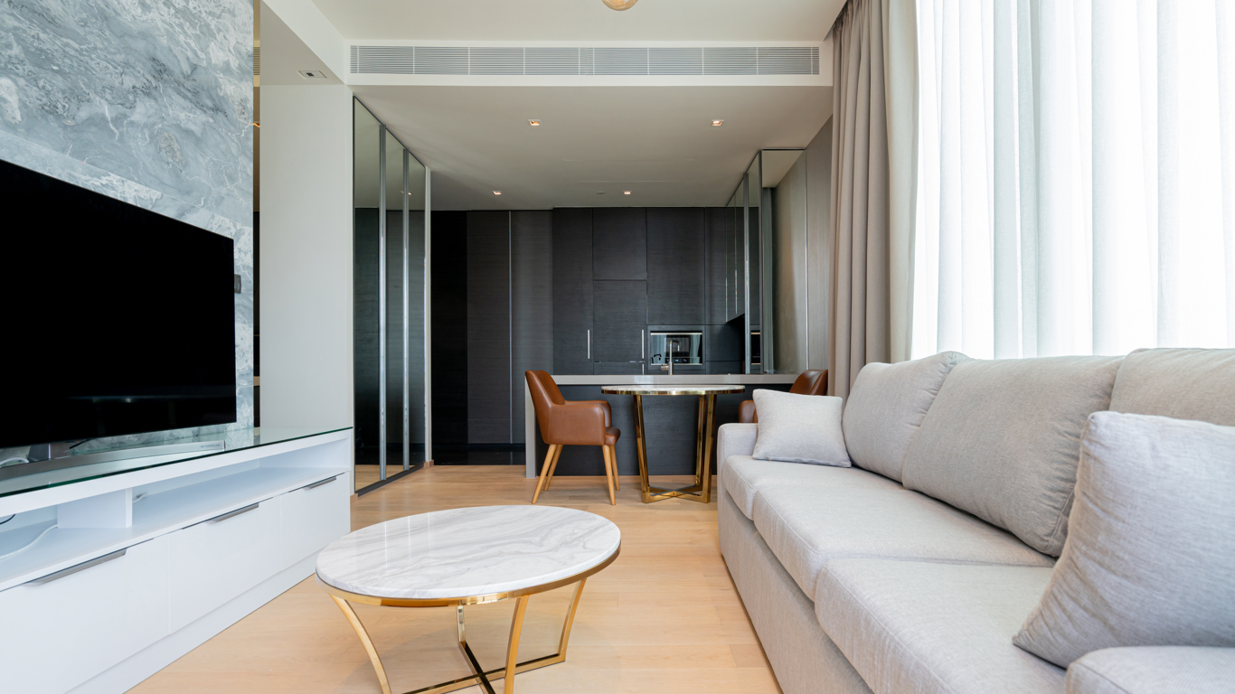 a modern interior of a living room