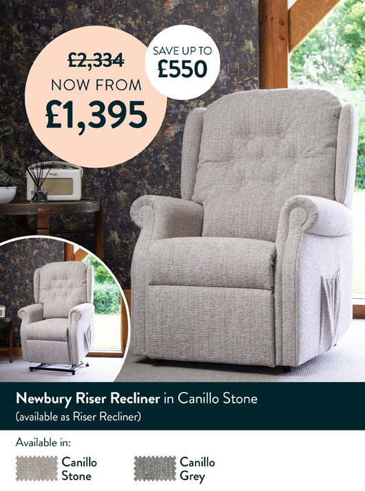 Newbury Riser Recliner in Canillo Stone