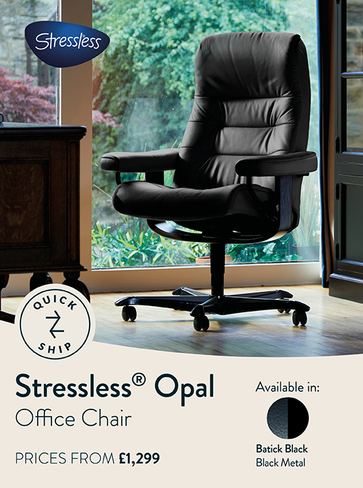 Stressless Opal Office Chair in Batick Black