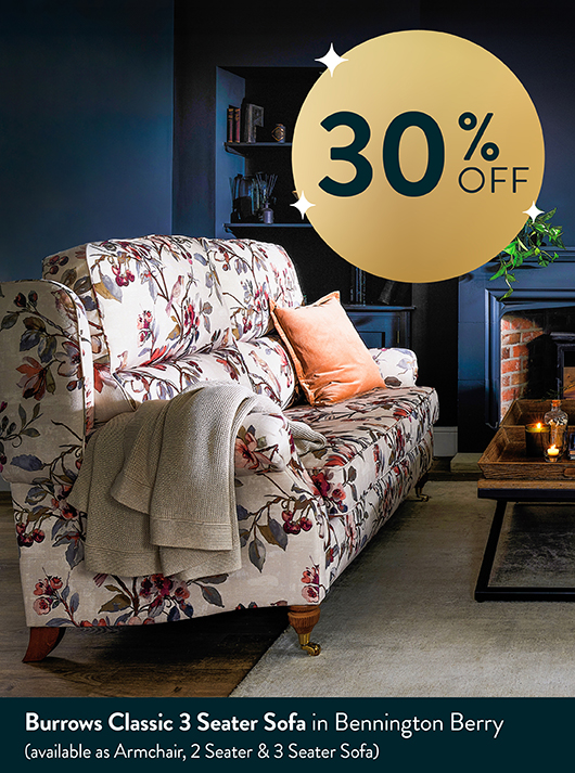 Burrows Classic 3 Seater Sofa in Bennington Berry