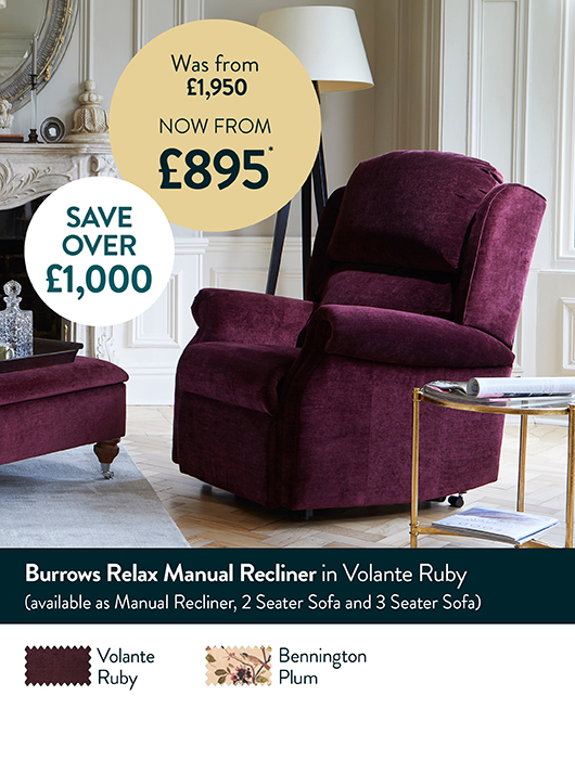 Burrows Relax Armchair in Volante Ruby