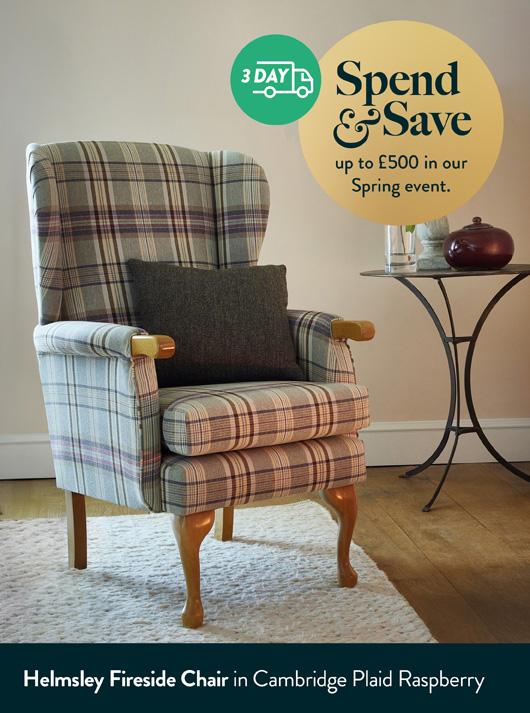 Helmsley Fireside Chair in Cambridge Plaid Raspberry