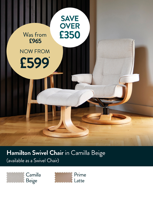 Hamilton Swivel Chair in Camilla Beige