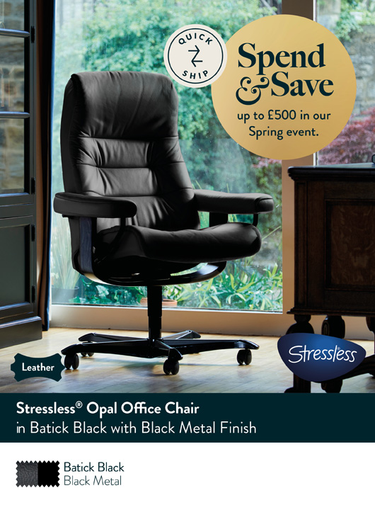Stressless Opal Office Chair in Batick Black