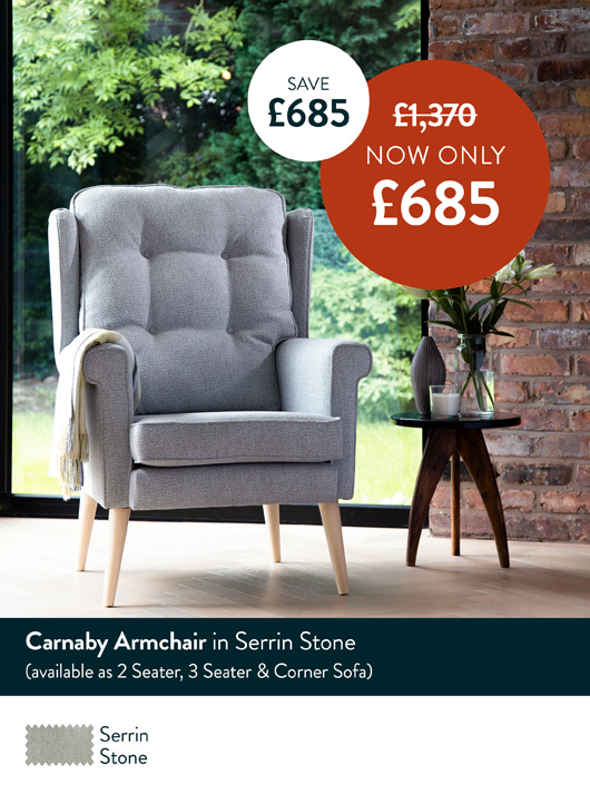  Carnaby Armchair in Serrin Stone