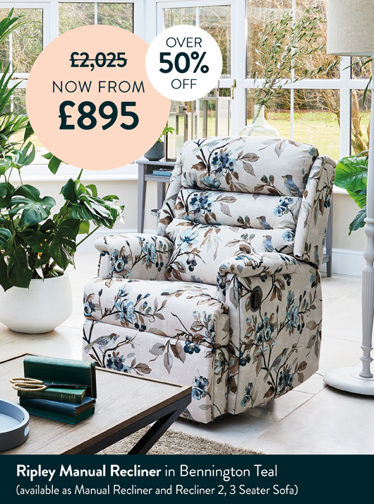 Ripley Manual Recliner in Bennington Teal