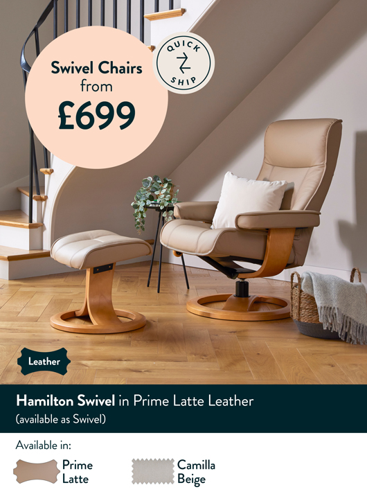 Hamilton Swivel in Prime Latte Leather