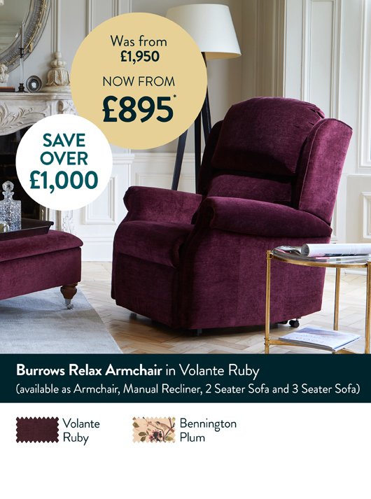 Burrows Relax Armchair in Volante Ruby