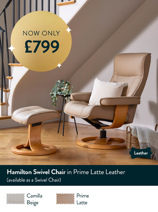 Hamilton Swivel Chair in Prime Latter Leather