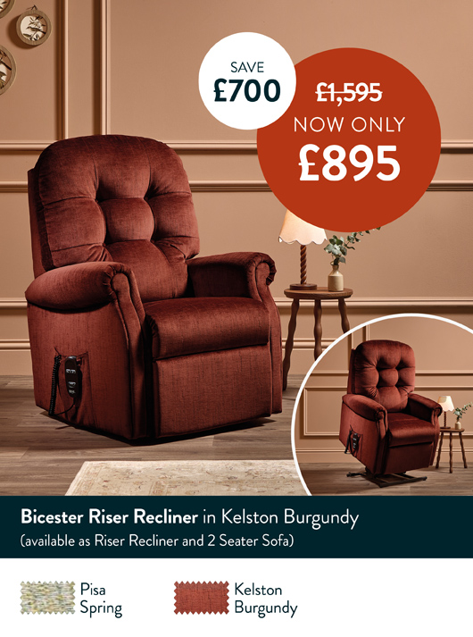  Bicester Riser Recliner in Kelston Burgundy