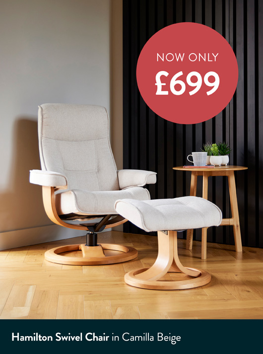 Hamilton Swivel Chair In Camilla Beige
