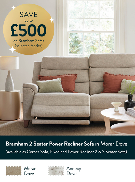 Bramham 2 Seater Power Recliner Sofa in Morar Dove