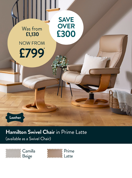 Hamilton Swivel Chair in Prime Latte