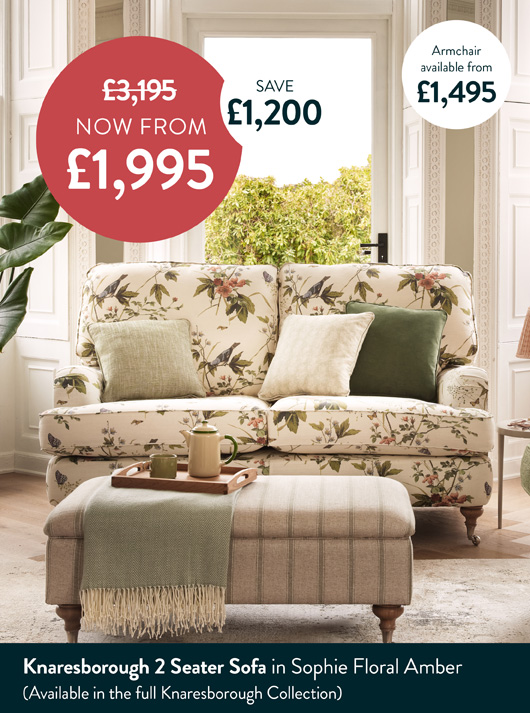 Knaresborough 2 Seater Sofa In Sophie Floral Amber