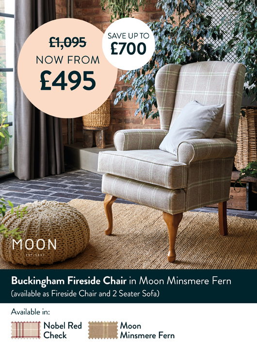 Buckingham Fireside Chair in Moon Minsmere Fern
