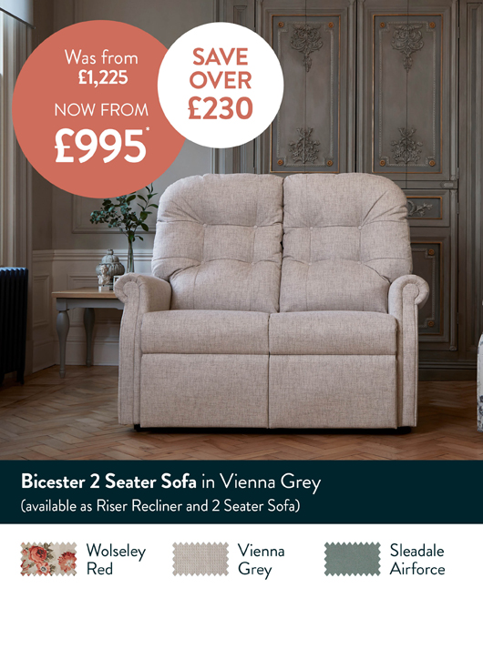 Bicester 2 Seater Sofa Vienna Grey