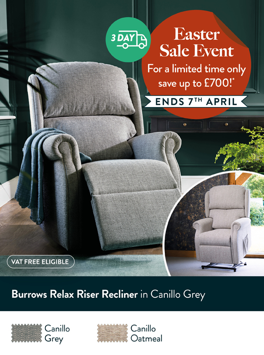 Burrows Relax Riser Recliner in Canillo Grey
